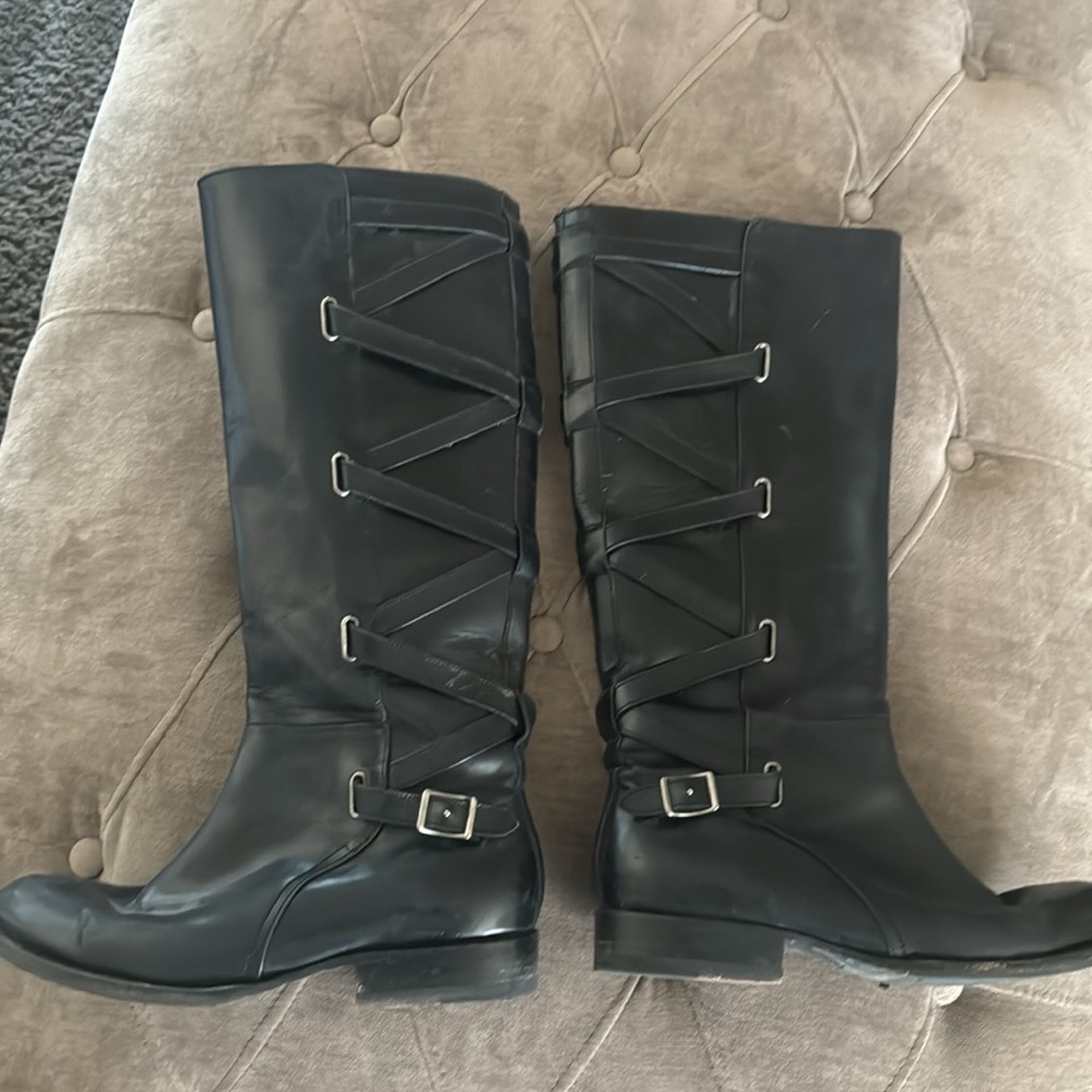 Frye black leather boots 9.5